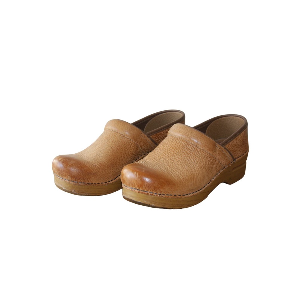Dansko Professional Women's Shoes Sz 37 Brown Leather Slip On Clog